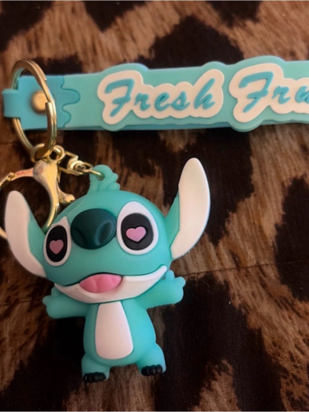 Fresh Friend Blue Stitch-Inspired Kids Keychain Charm